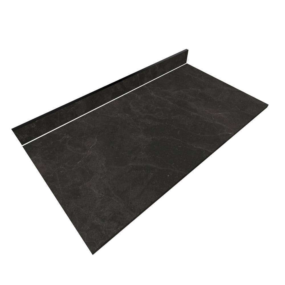 Thinscape 4 Ft. L X 25 In. D Engineered Composite Countertop In Black Amani With Satin Finish