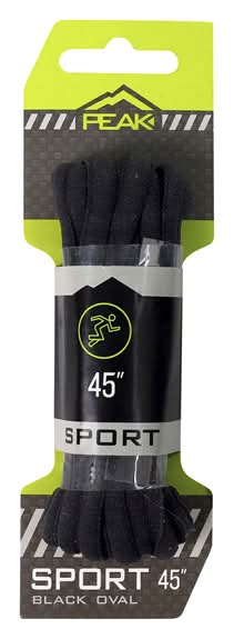 Peak Oval Sport Lace, 54 in, Black