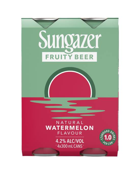 Sungazer Fruity Beer Watermelon Can 4x300ml