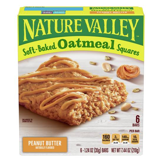 Nature Valley Peanut Butter Oatmeal Squares (6 x 1.2 oz)