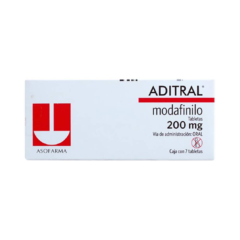 Asofarma aditral modafinilo tabletas 200 mg (7 piezas)