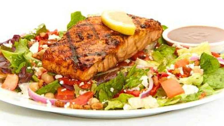 MEDITERRANEAN SALAD w/ GRILLED SALMON