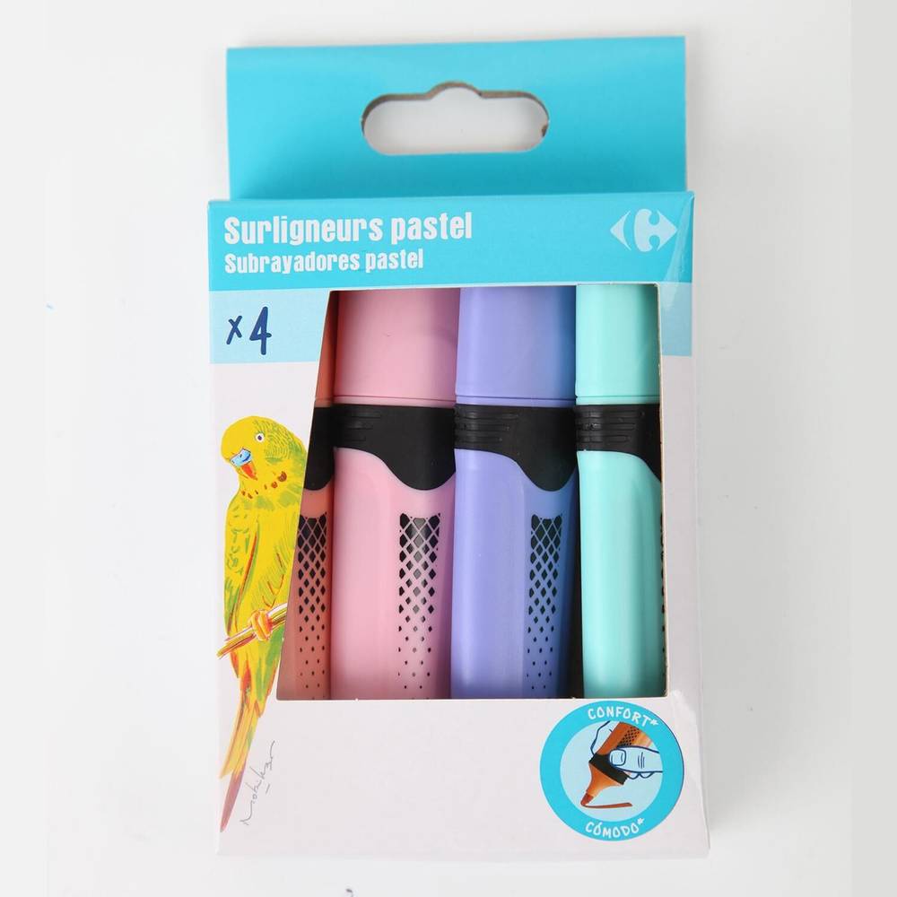 Carrefour - Surligneur coloris assortis pastel (4)