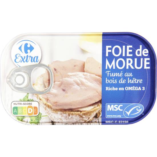 Carrefour Extra - Foie de morue fumé au bois de hêtre