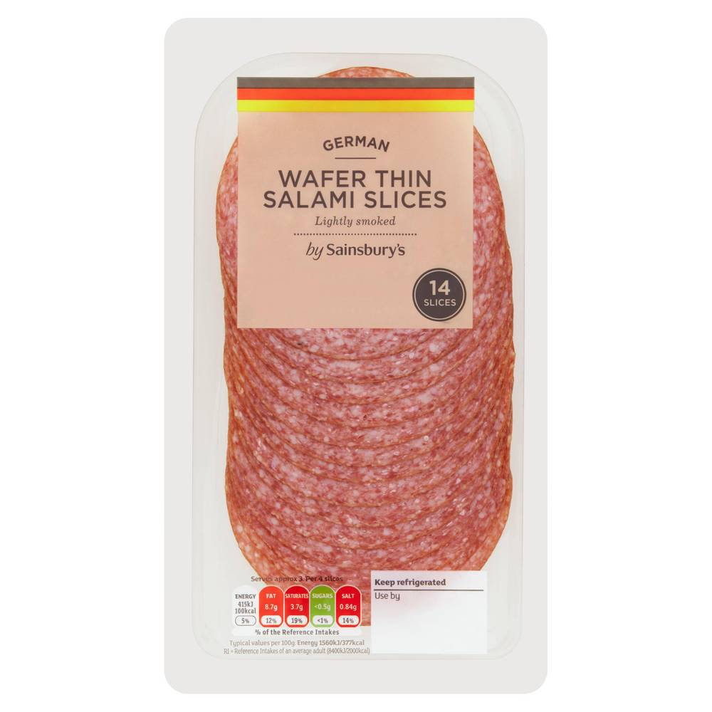 Sainsbury's German Wafer Thin Salami Slices x14 80g