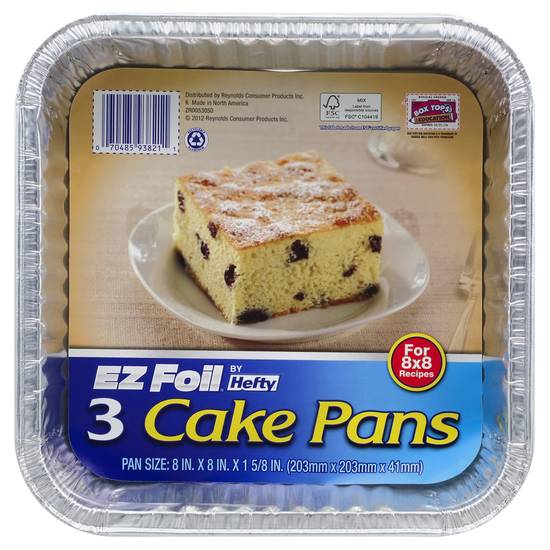 Hefty Ez Foil 8" X 8" Cake Pans