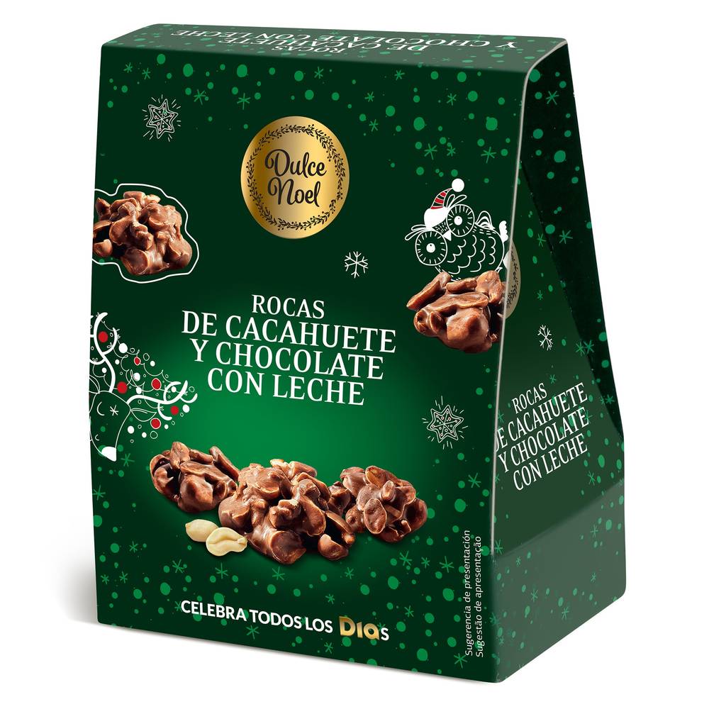 Rocas De Cacahuete Y Chocolate Dulce Noel Dia Caja 120 G