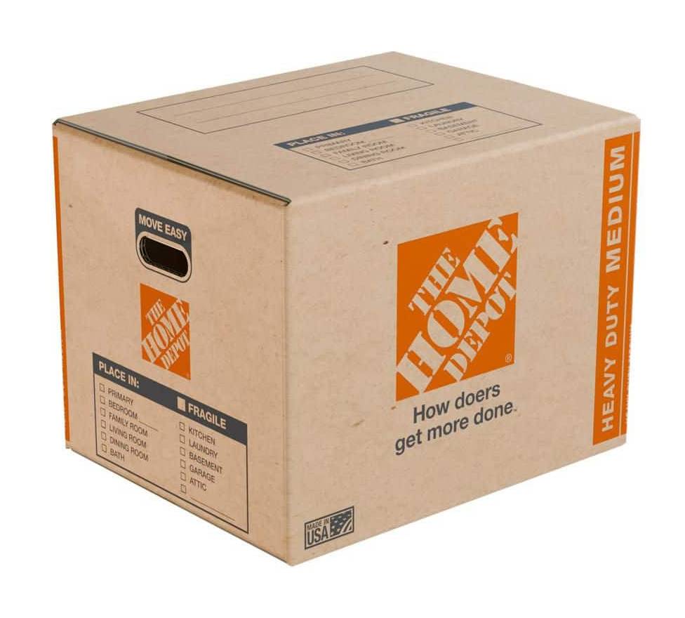 The Home Depot Heavy-Duty Moving Box With Handles, Medium
