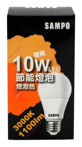 聲寶10WLED節能燈泡-燈泡色#LB-P10LLA#4718060464774