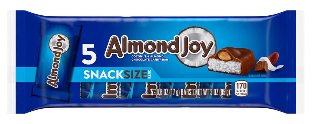 Almond Joy Coconut And Almond Chocolate Snack Size Candy Bars 0.6 Oz 5 Ct