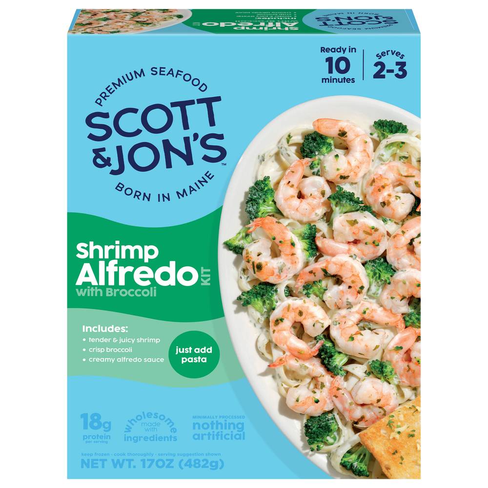 Scott & Jons Shrimp Alfredo Meal Kit With Broccoli (17 oz)