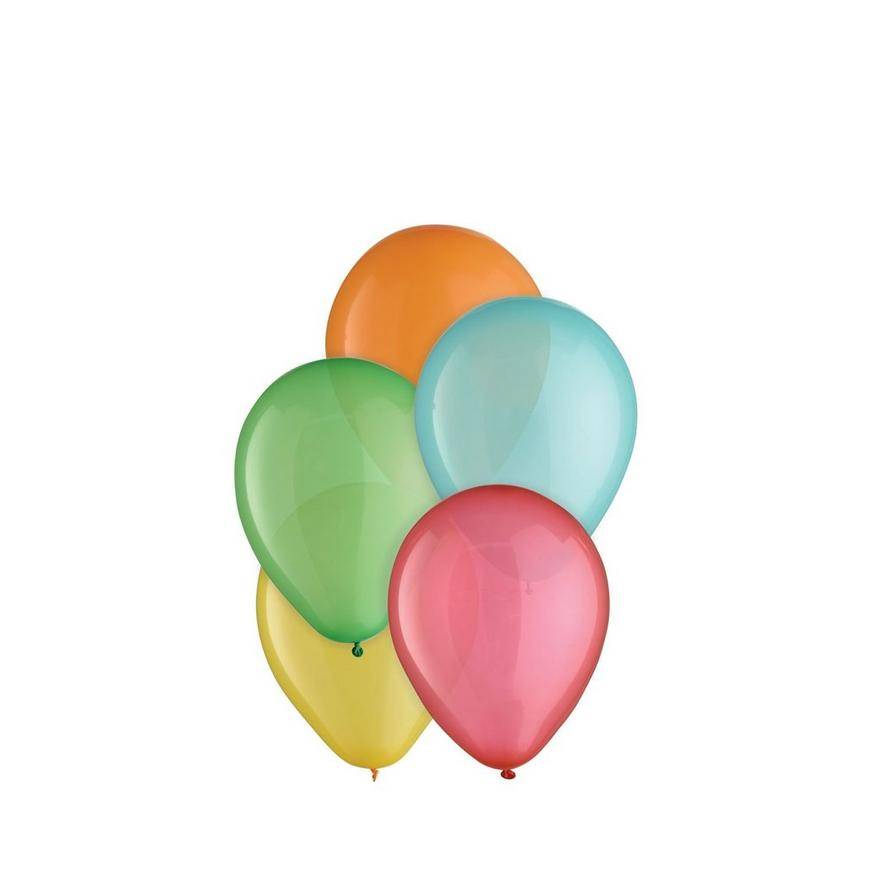 Uninflated 25ct, 5in, Sherbet 5-Color Mix Mini Latex Balloons - Blue, Green, Orange, Red Yellow
