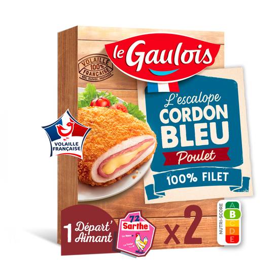 Le Gaulois - Escalope cordon bleu de poulet 100% filet (2 pièces)