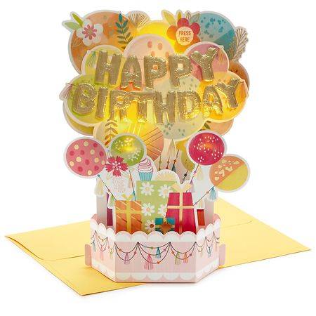 Hallmark Paper Wonder Paper Wonder Musical 3d Pop-Up Birthday Card With Light