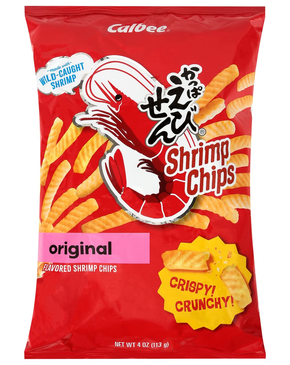 Calbee Original Baked Shrimp Chips Wheat Puffed Snacks (4 oz)