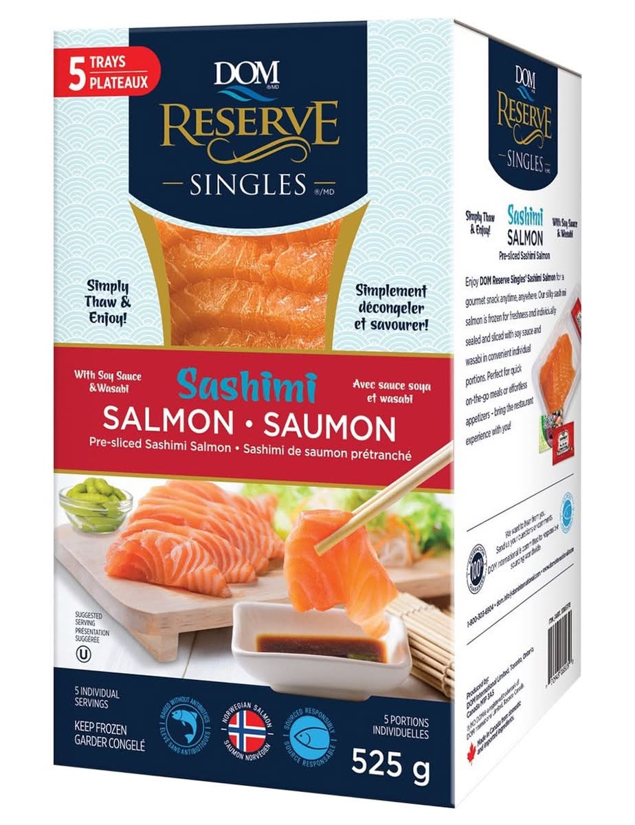 Dom Reserve - Sashimi De Saumon Prétranché, 525 G / Dom Reserve Pre-Sliced Sashimi Salmon, 525 G