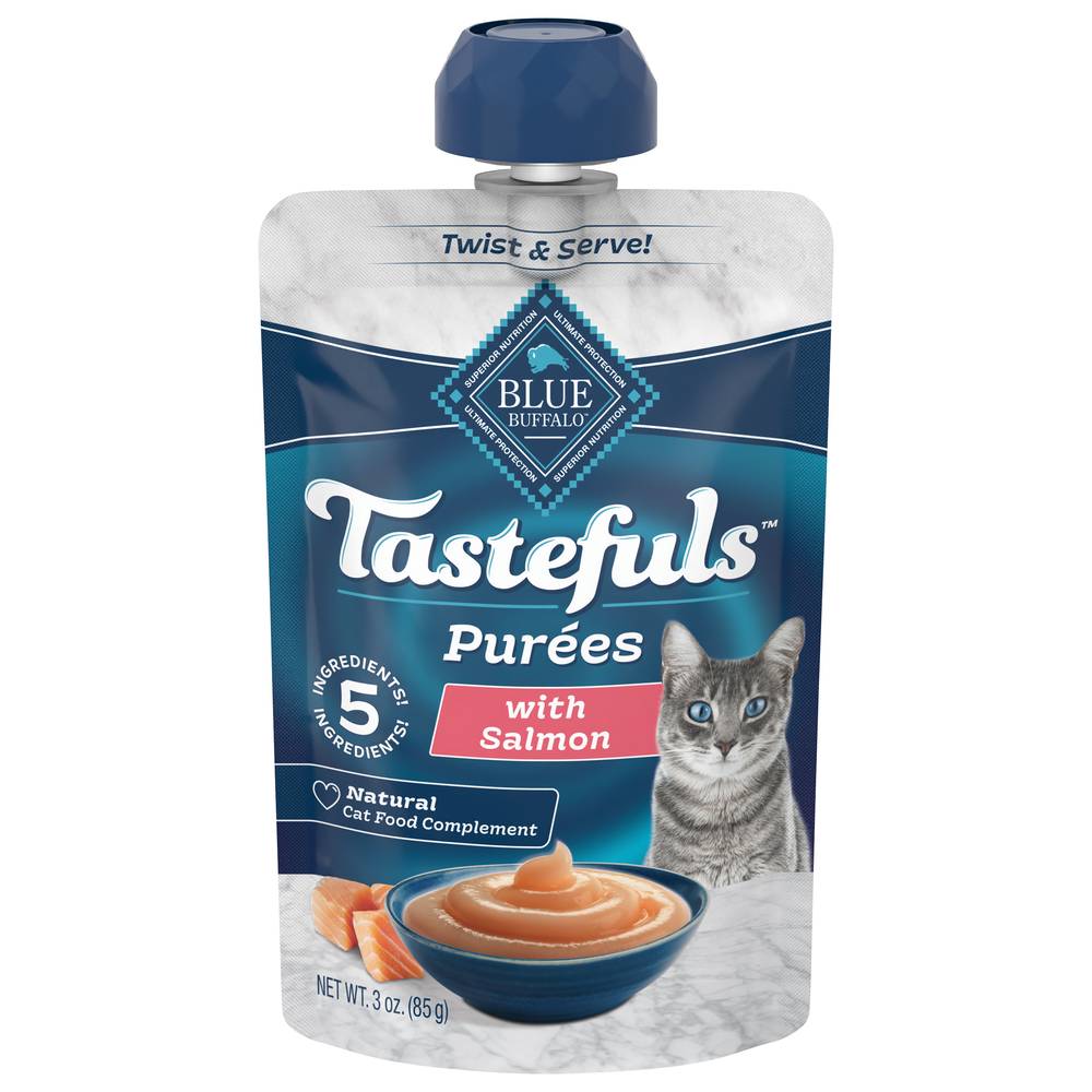 Blue Buffalo Tastefuls Purées Adult Cat Food, Salmon (3 oz)