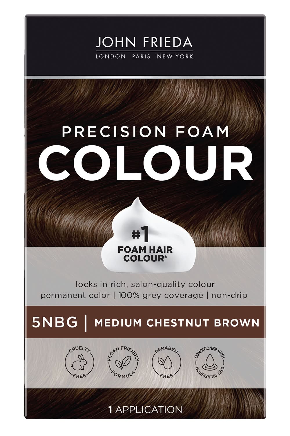 John Frieda Brilliant Brunette Medium Chestnut Brown 5nbg Precision Foam Color (8.16 oz, 6 ct)