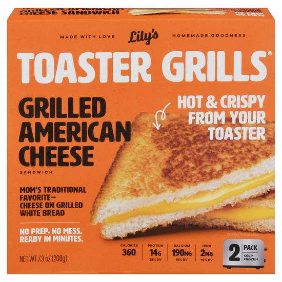 Lily's Toaster Grills Grilled American Cheese Sandwich (2 ct)