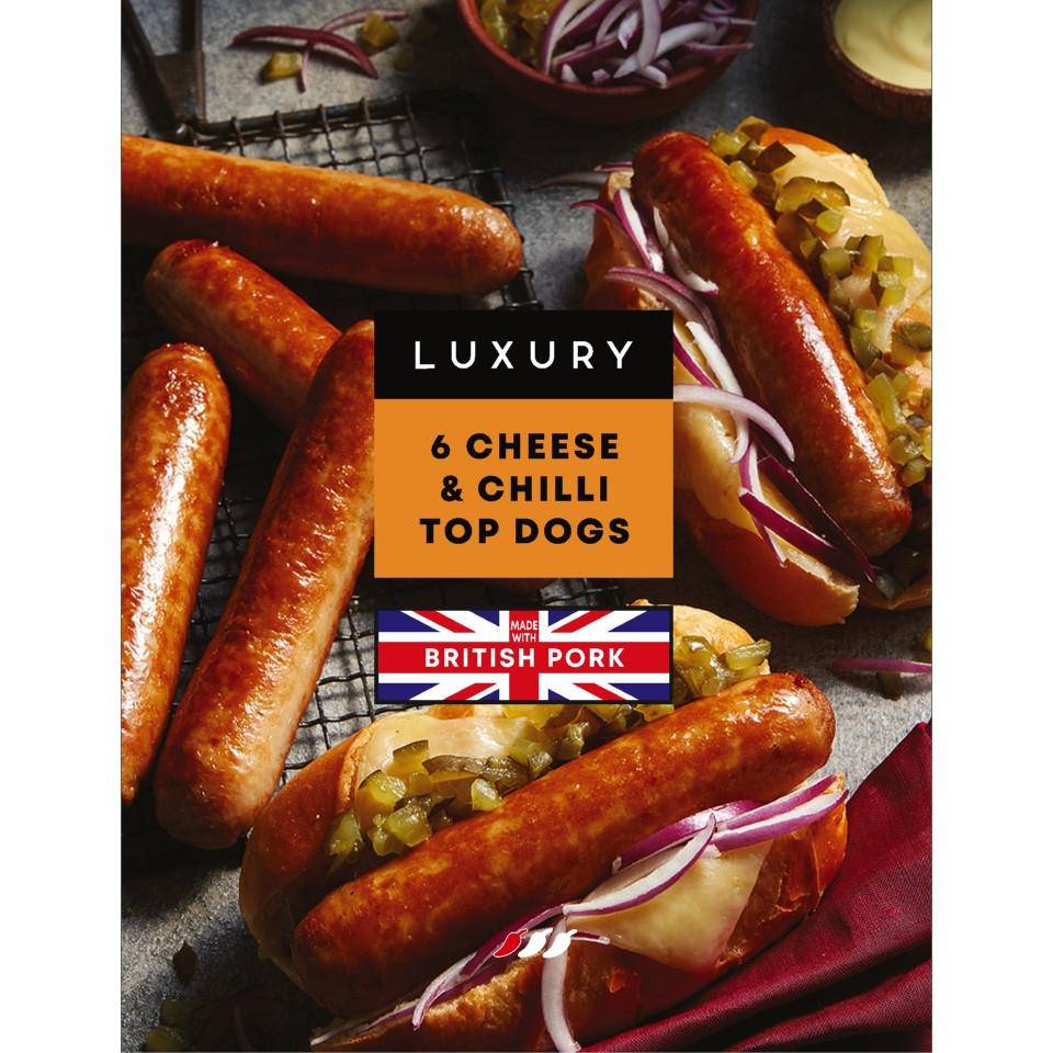 Iceland 6 Pack Luxury Cheese & Chilli Top Dogs