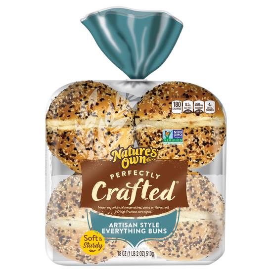 Nature's Own Perfectly Crafted Artisan Style Everything Hamburger Buns (8 ct)