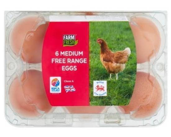 Farm Fresh Medium Free Range Eggs (6)