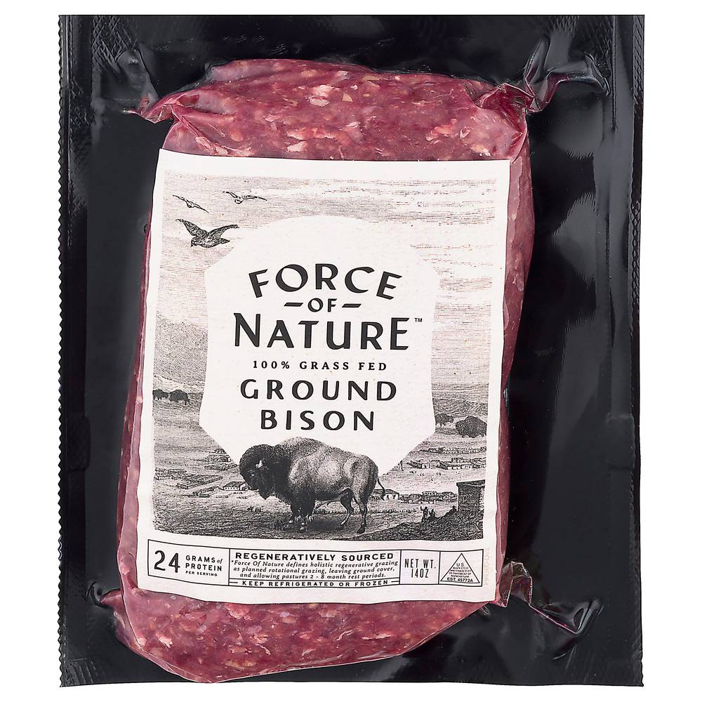 Force Of Nature Meats Ground 100% Grass Fed Bison