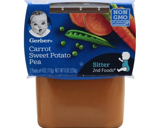 Gerber · 2nd Foods Carrot Sweet Potato & Pea (2 x 4 oz)