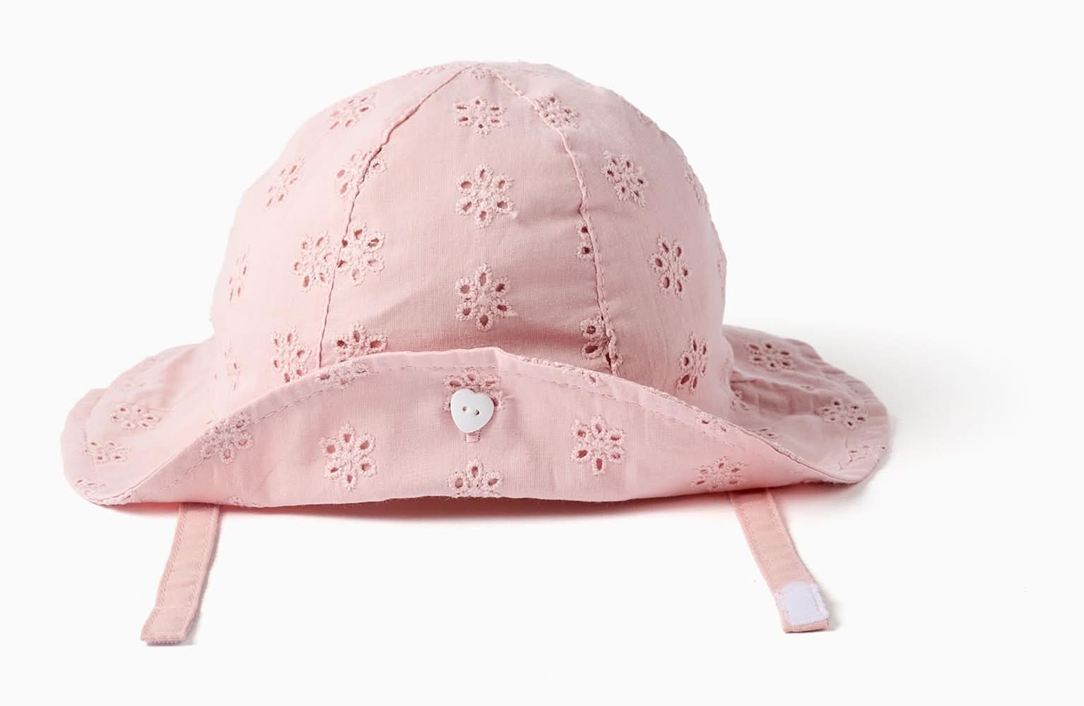 Chapéu De Algodão Com Bordado Inglês Para Recém-Nascida, Rosa (Multicolor - 6/12M)