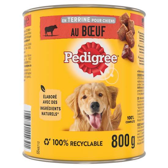 Pedigree boîtes en terrine pour chien adulte au boeuf 800g