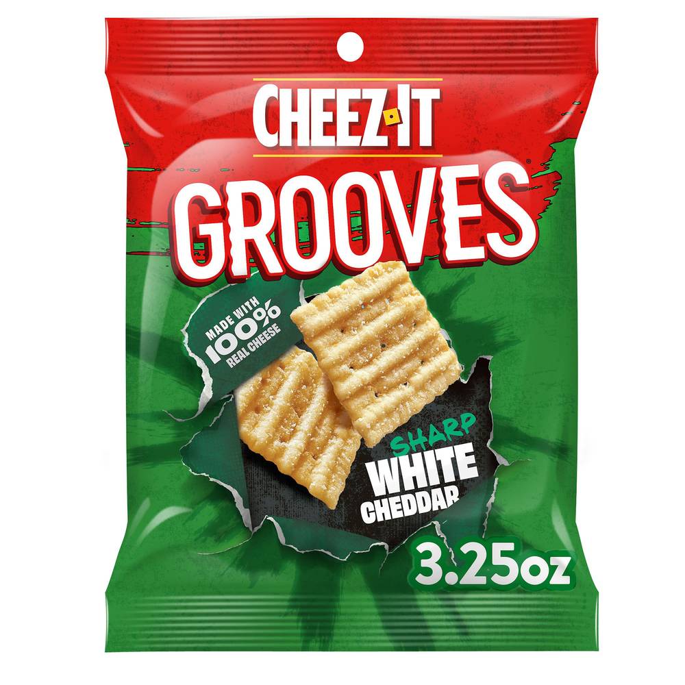 Cheez-It Grooves Sharp White Cracker Chips, Cheddar (3.25 oz)