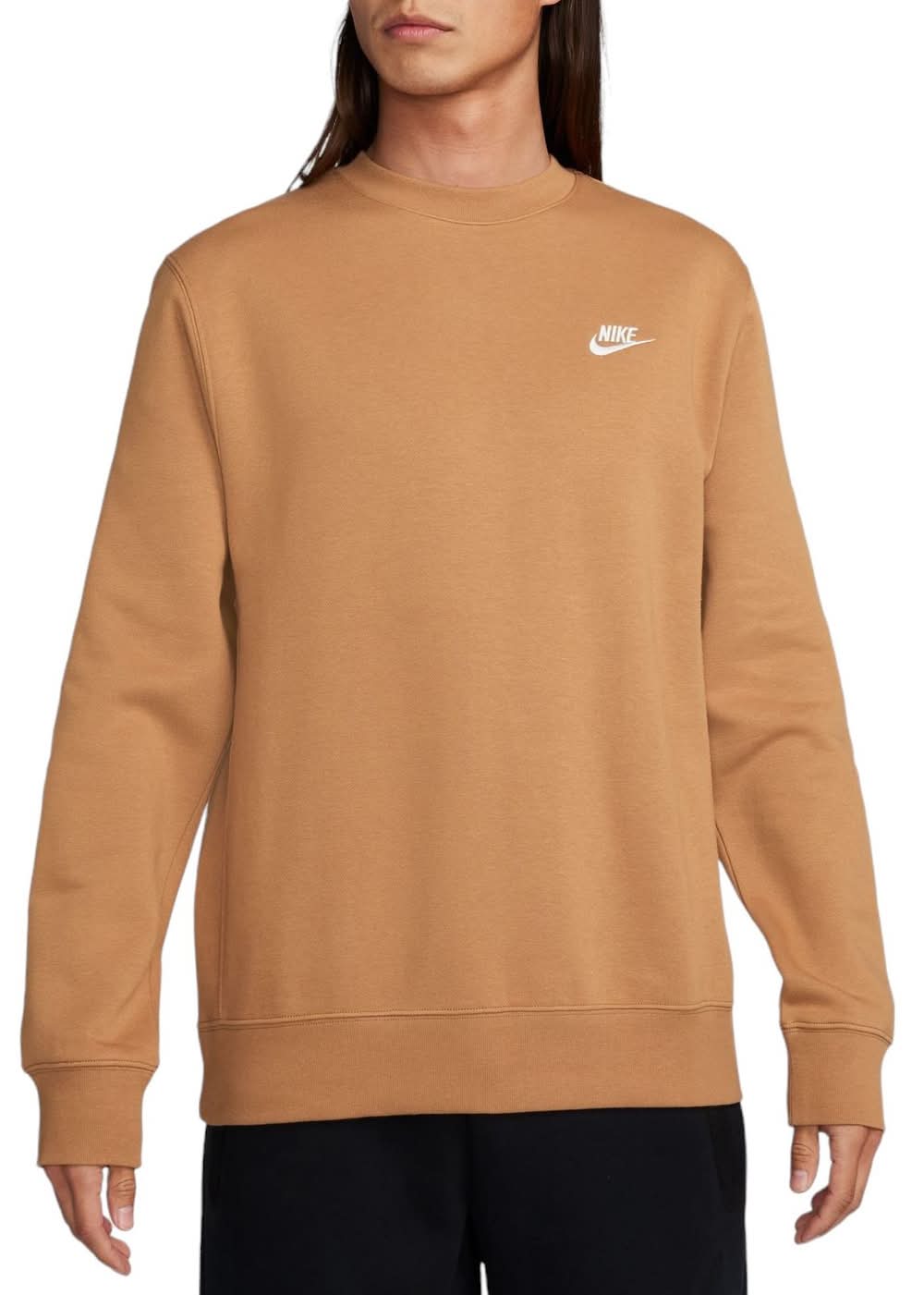 Nike Men's Sportswear Club Fleece Crewneck Sweatshirt (Flax, XXL)