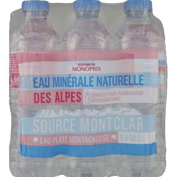 Monoprix Eau Minérale Des Alpes Source Montclar Les 6 Bouteilles De 50 Cl