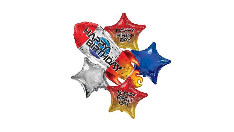 Happy Birthday Rocket Balloon Bouquet