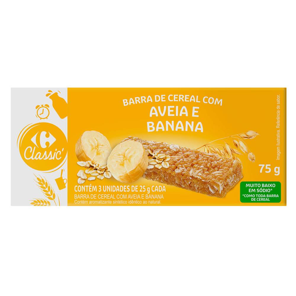 Carrefour classic barra de cereal com aveia e banana (2 un)
