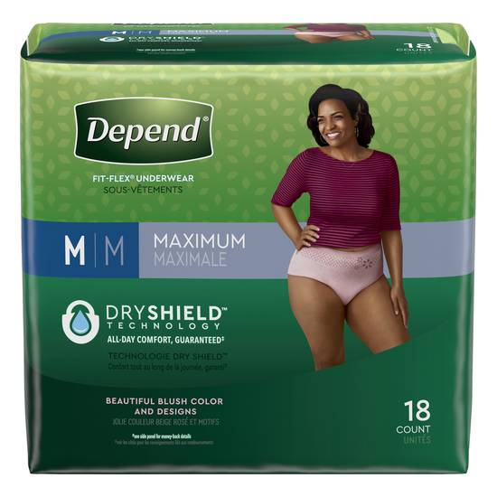 Depend Fit-Flex Size m Maximum Underwear For Women (18 ct)