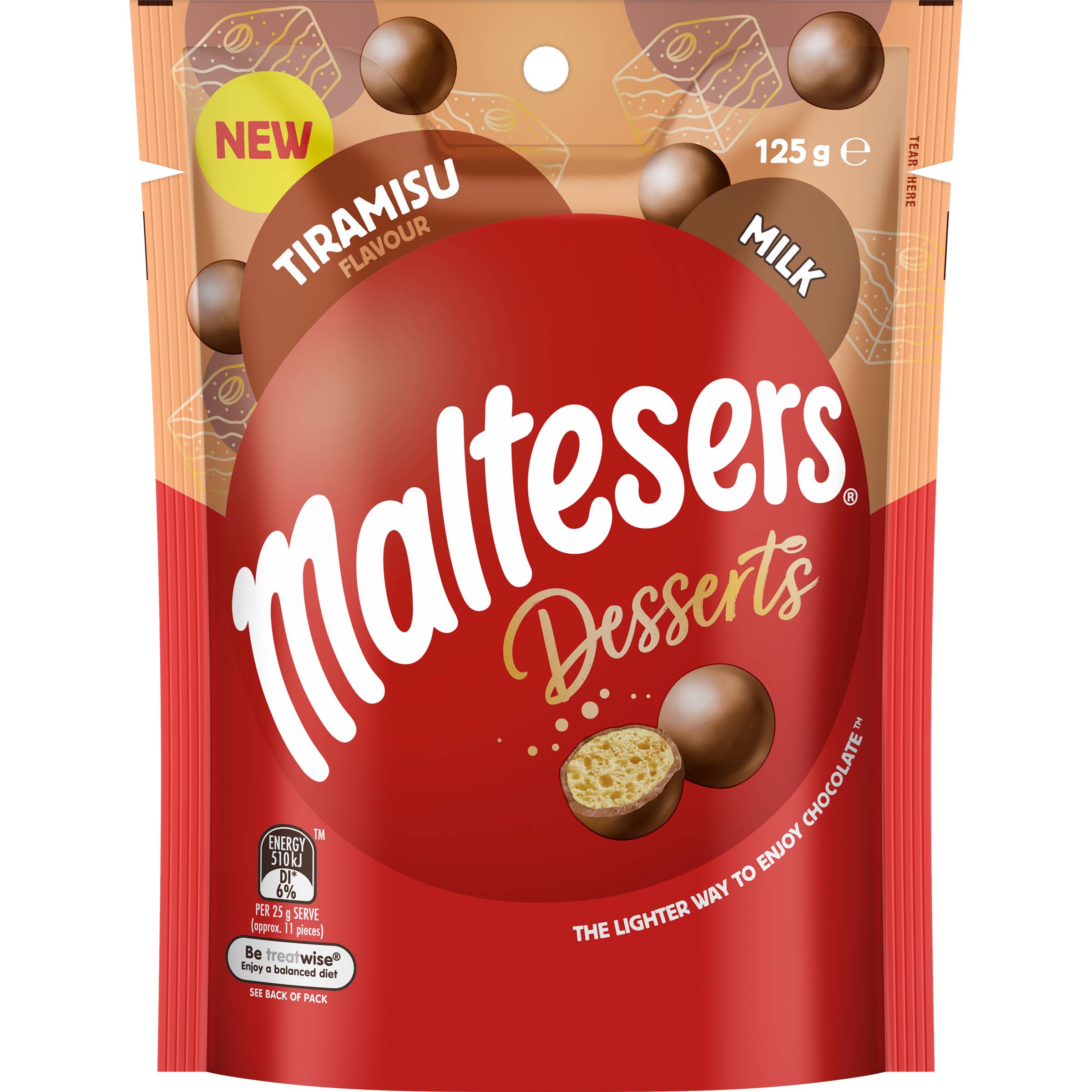 Maltesers Tiramisu Flavour Chocolate Bag 125g