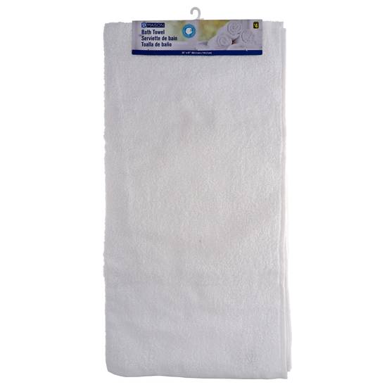 Solid Cotton Bath Towel (white)