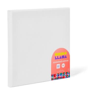 Mondo Llama Stretched Canvas White Art For Painting, 7"x7"