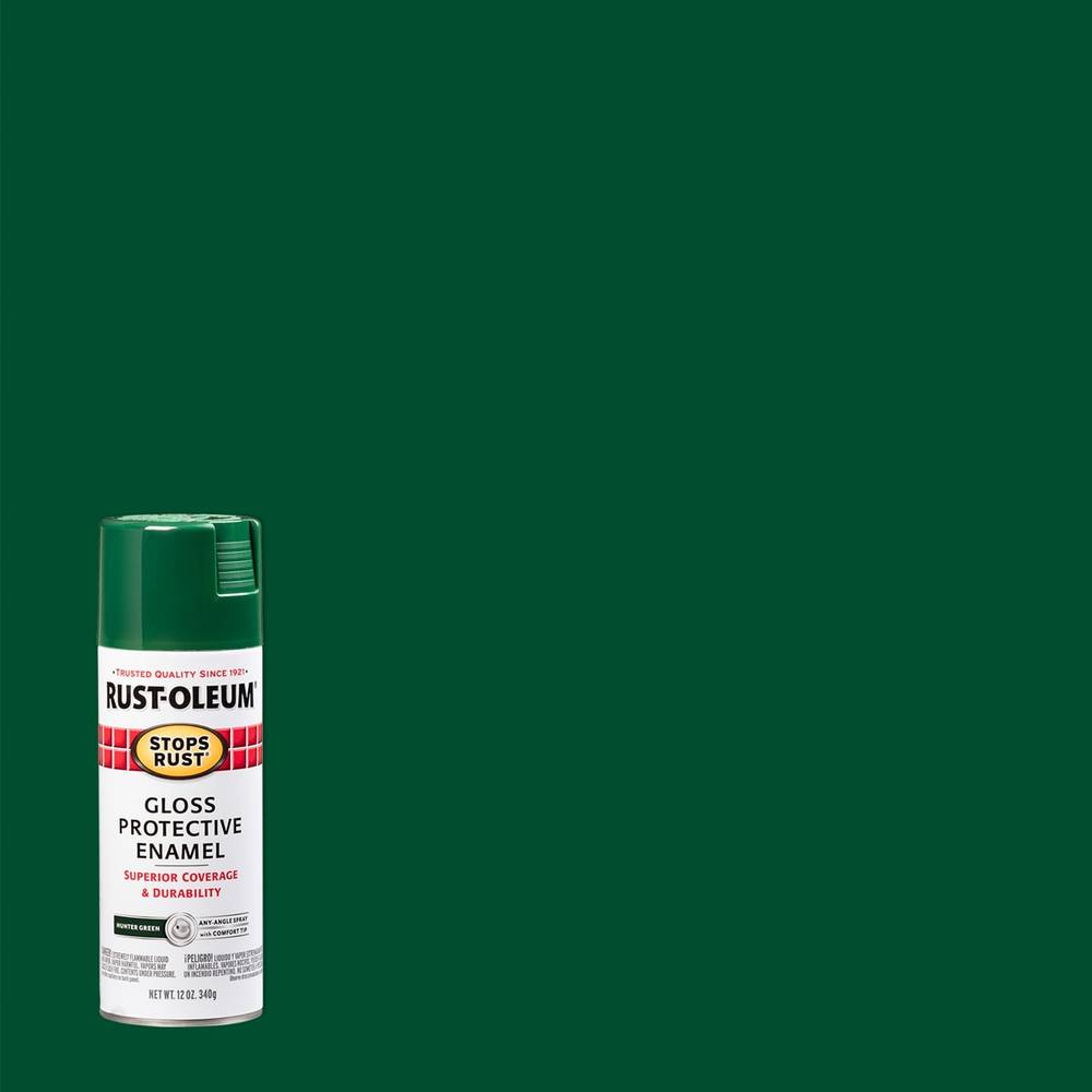 Rust-Oleum Stops Rust Gloss Hunter Green Spray Paint (NET WT. 12-oz) | 7738830