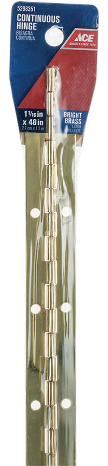 ACE 1-1/16 In. W X 48 In. L Bright Brass Brass Continuous Hinge 1 Pk