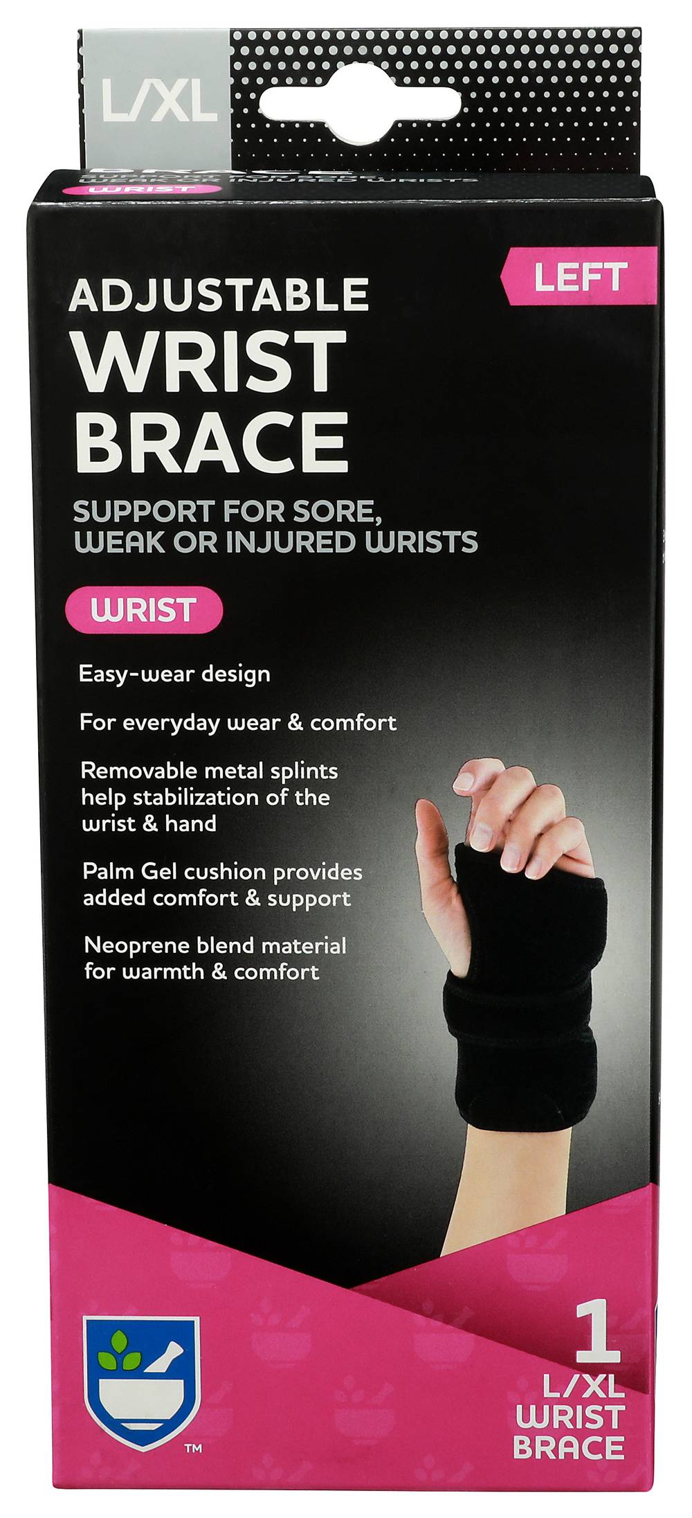 Rite Aid Adjustable Wrist Brace Left, Large/Extra Large (1 ct)