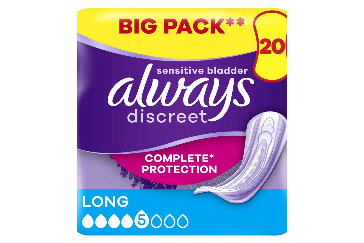 Always Discreet Incontinence Pads Plus Women Long x20