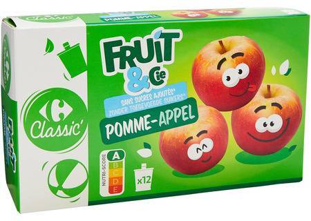 Carrefour Classic' - Compotes sans sucres ajoutés (pomme )