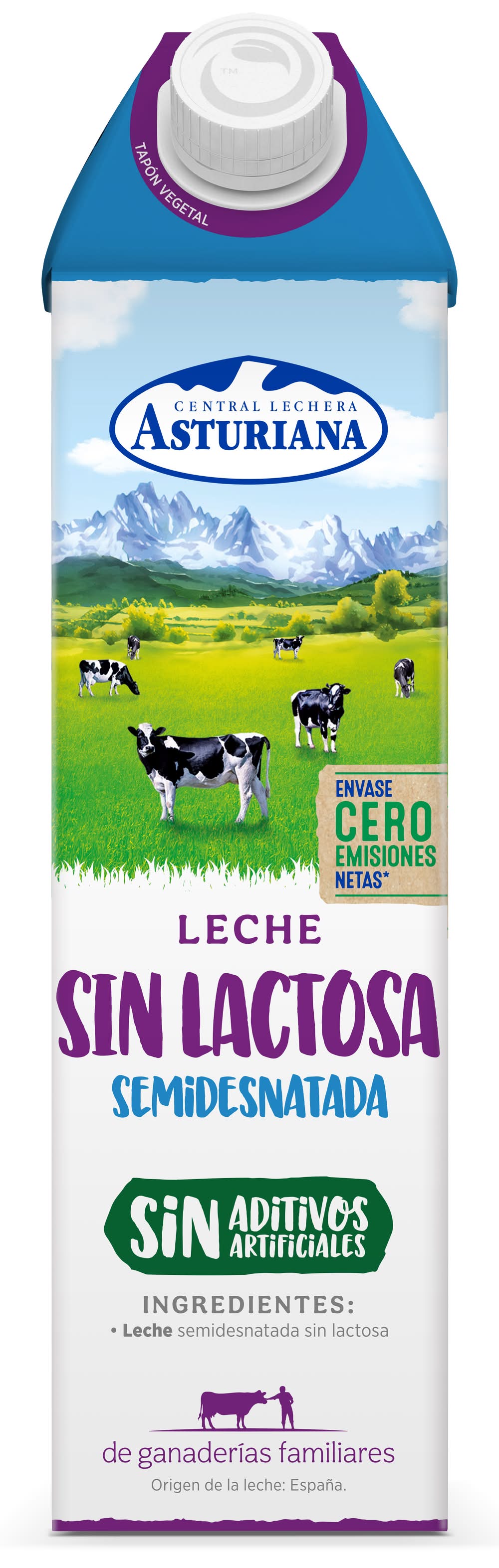 Leche liquida sin lactosa semidesnatada · Central Lechera Austriana (1 L)