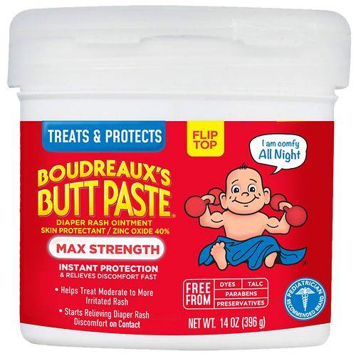 Boudreaux's Butt Paste Diaper Rash Ointment, Maximum Strength - 14.0 oz