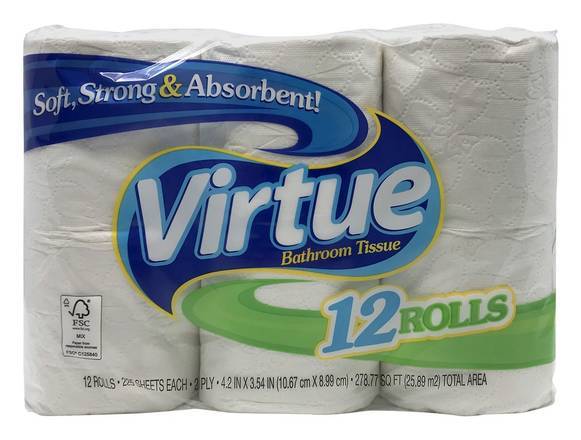 Virtue 2-ply Bathroom Tissue (12 rolls)