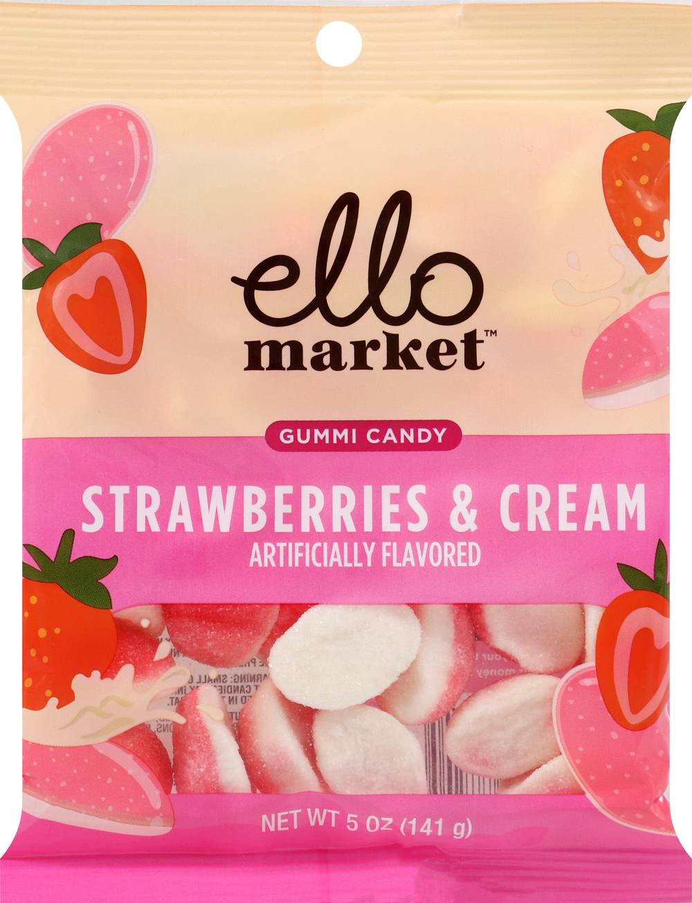 Ello Market Strawberries & Cream Gummy - 5 oz