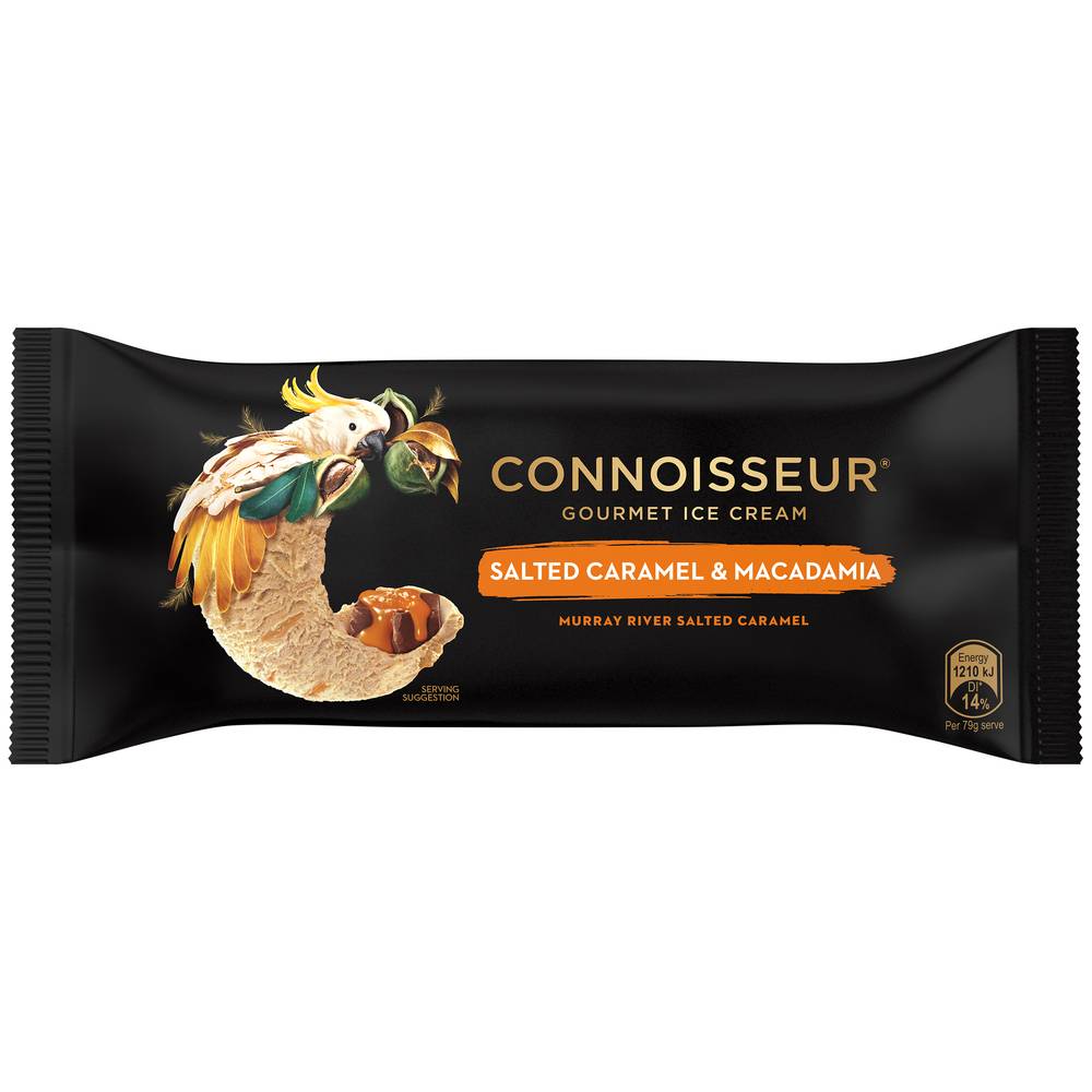 Connoisseur Murray River Ice Cream, Salted Caramel-Macadamia (114mL)