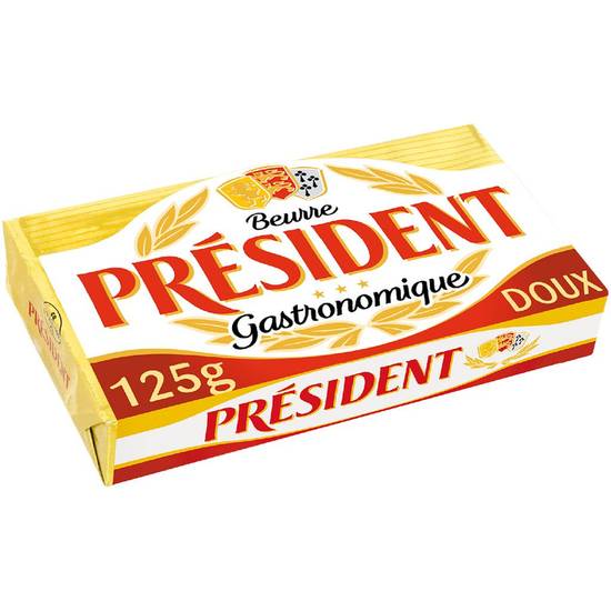 Beurre doux plaquette Président 125g